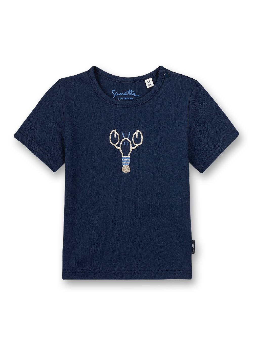 Sanetta Jungen T-Shirt Dunkelblau Little Lobster Riesige Rabatte