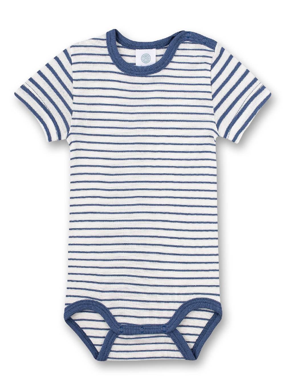Sanetta Body halbarm Blau Ringel Sonderangebot der Fabrik