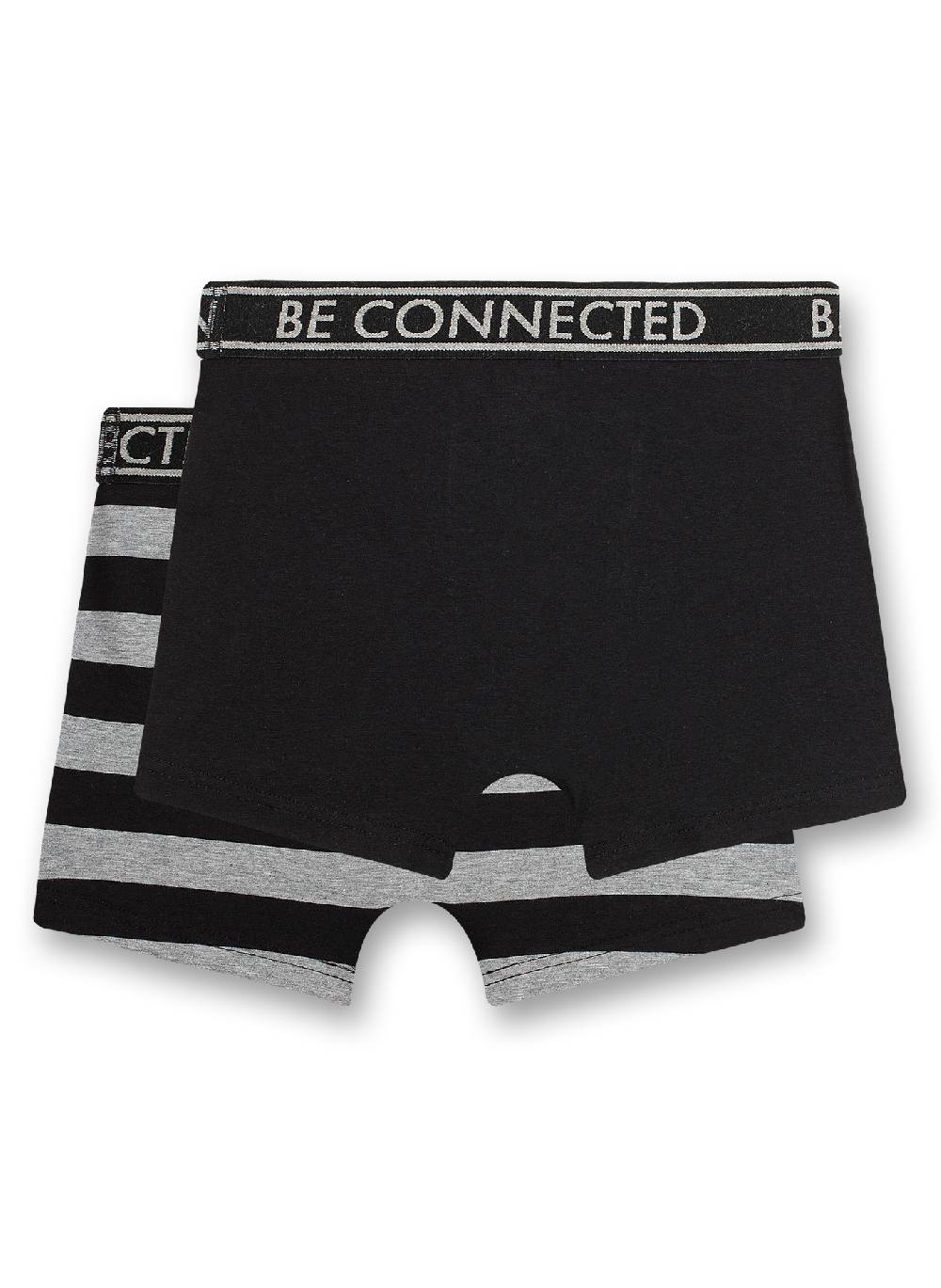 Sanetta Jungen-Shorts (Doppelpack) Graumelange Ringel und Schwarz Nur noch ein Tag übrig