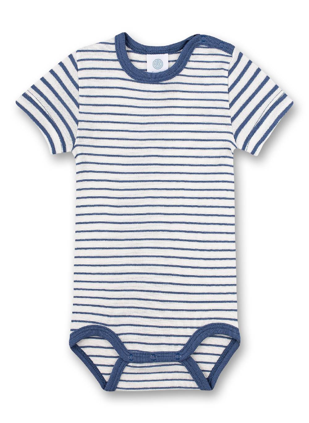 Sanetta Body halbarm (Doppelpack) Weiß und Blau Ringel Zeitlich begrenztes Angebot