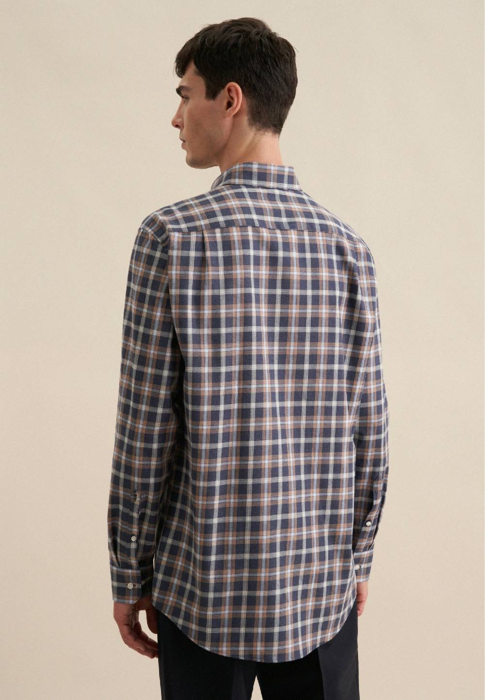 Studio Seidensticker Fil a fil Flanellhemd in Regular mit Button-Down-Kragen Top Angebot