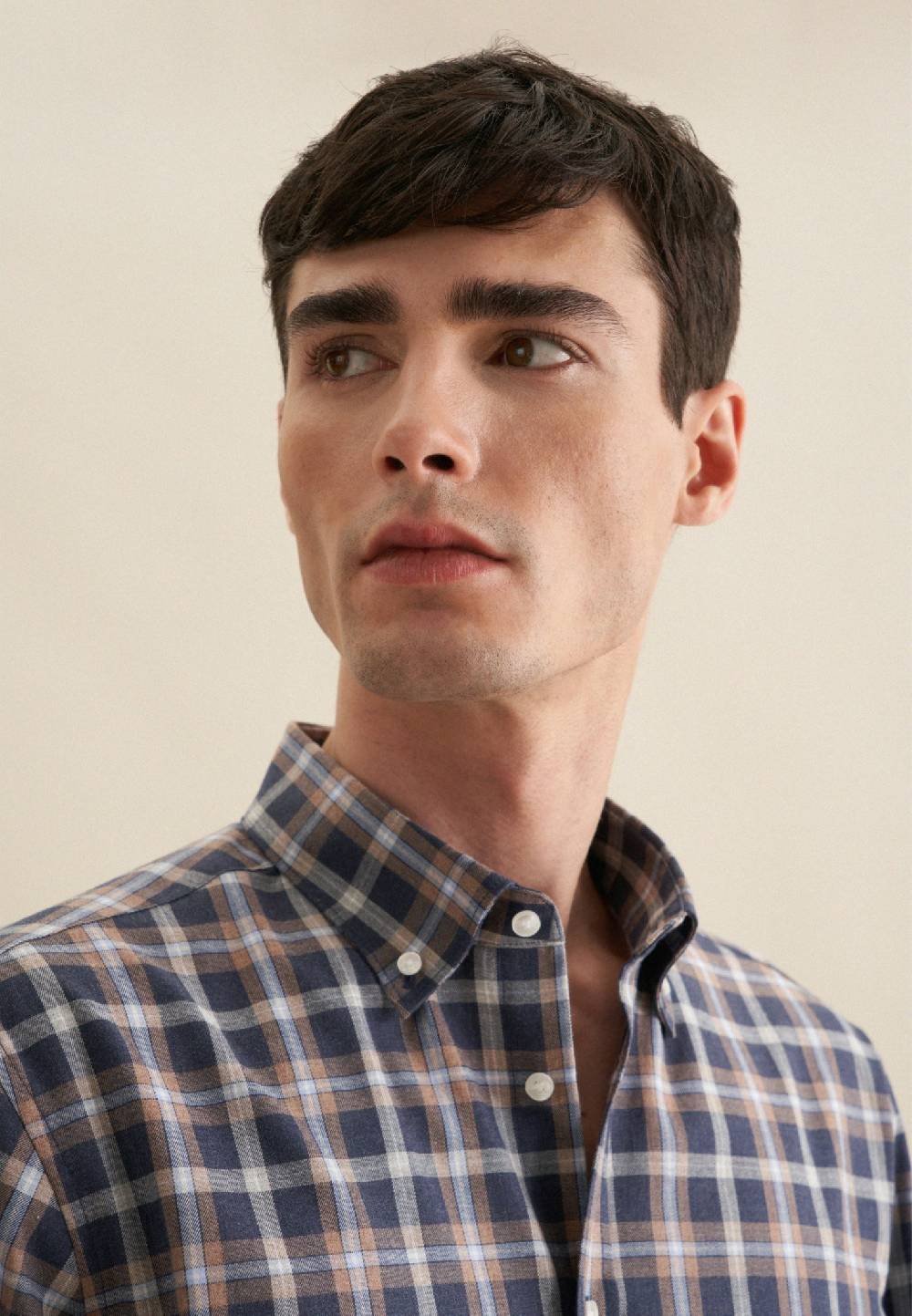 Studio Seidensticker Fil a fil Flanellhemd in Regular mit Button-Down-Kragen Top Angebot