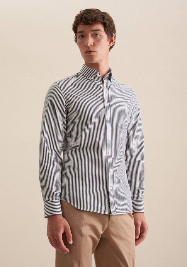 Studio Seidensticker Twill Casual Hemd in Slim mit Button-Down-Kragen Exklusive Angebote