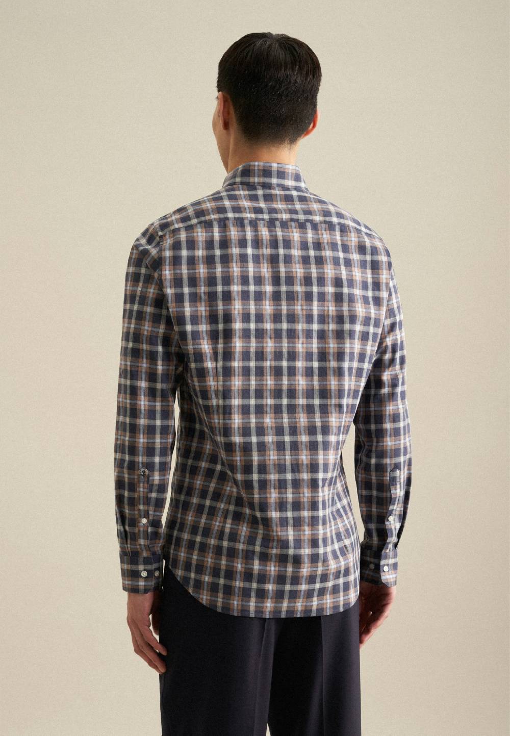 Studio Seidensticker Fil a fil Flanellhemd in Shaped mit Button-Down-Kragen Super Rabatt