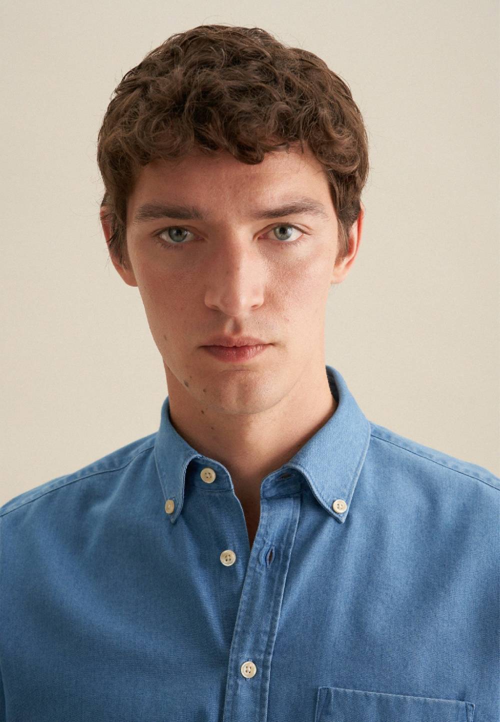 Studio Seidensticker Denim Casual Hemd in Slim mit Button-Down-Kragen Letzte 3 Tage