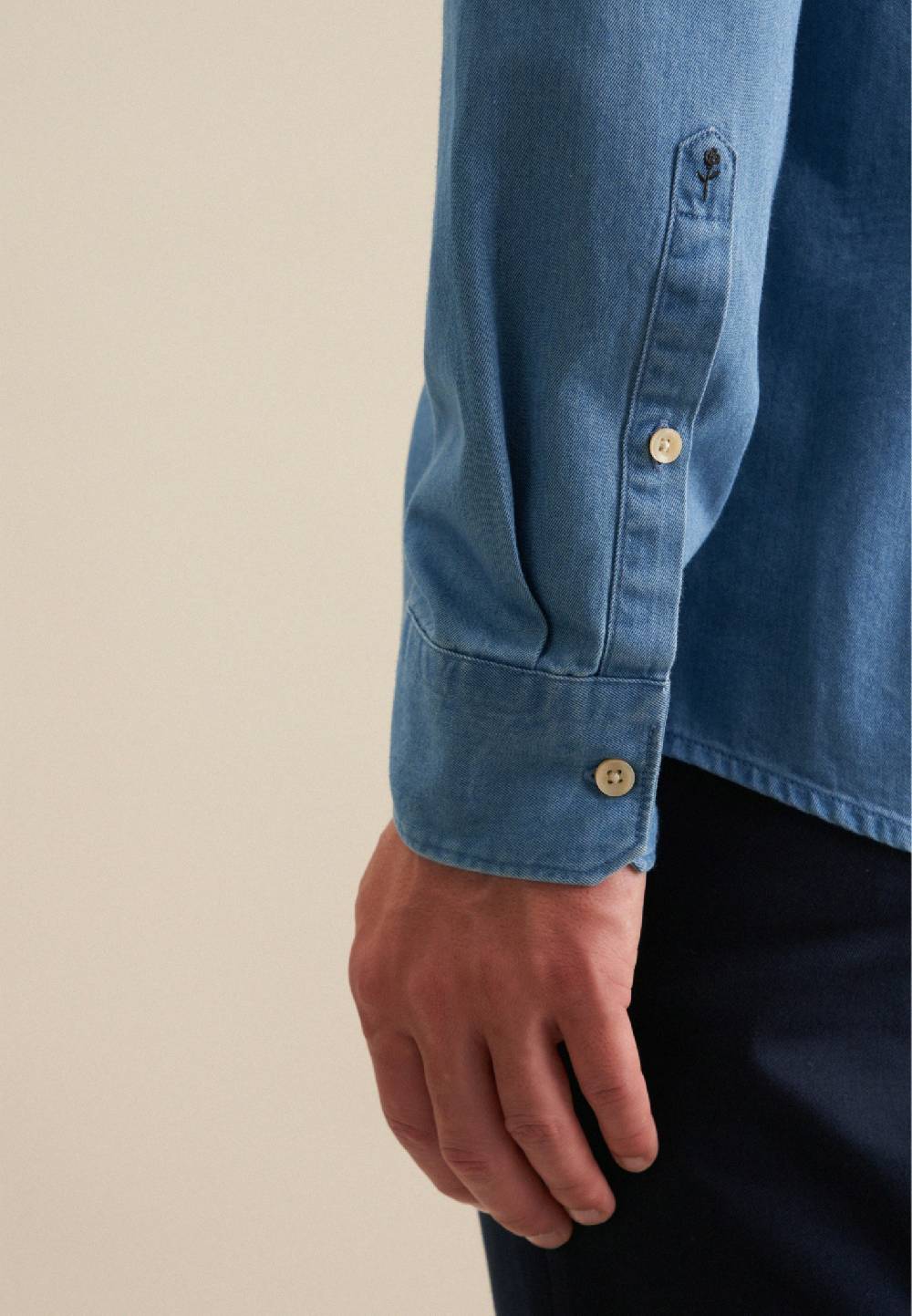 Studio Seidensticker Denim Casual Hemd in Slim mit Button-Down-Kragen Letzte 3 Tage