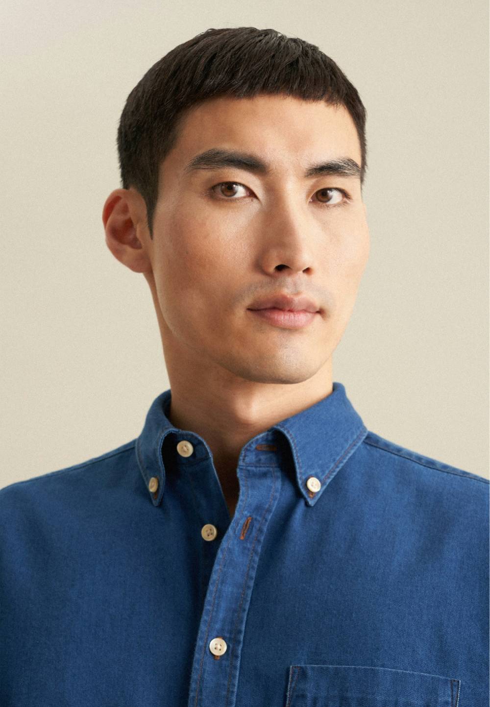 Studio Seidensticker Denim Casual Hemd in Regular mit Button-Down-Kragen Lagerräumung