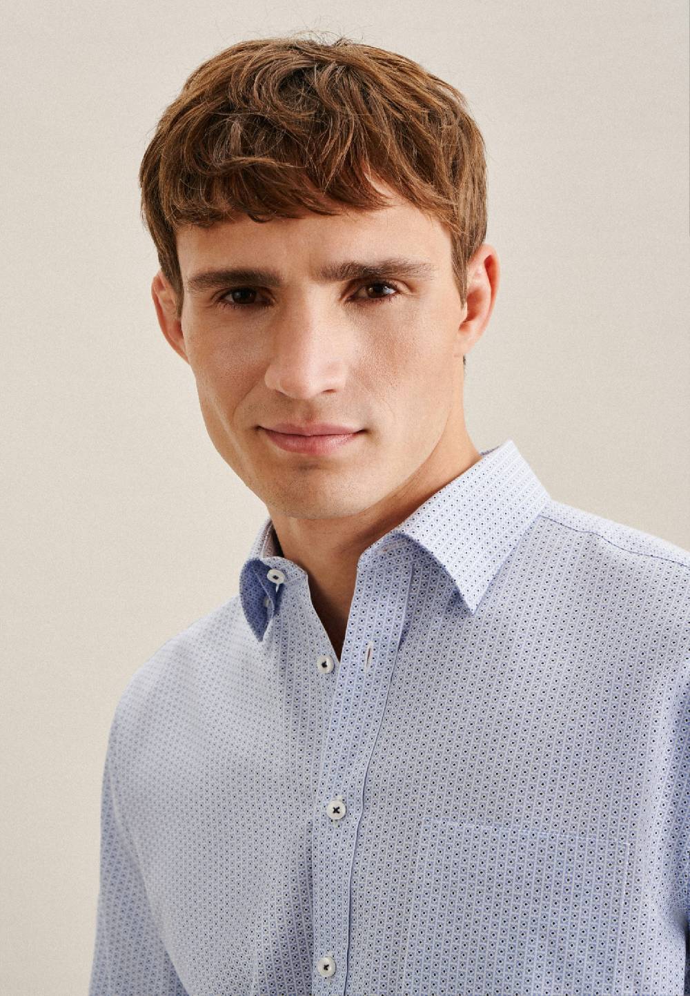 Studio Seidensticker Twill Business Hemd in Regular mit Covered-Button-Down-Kragen Verkauf