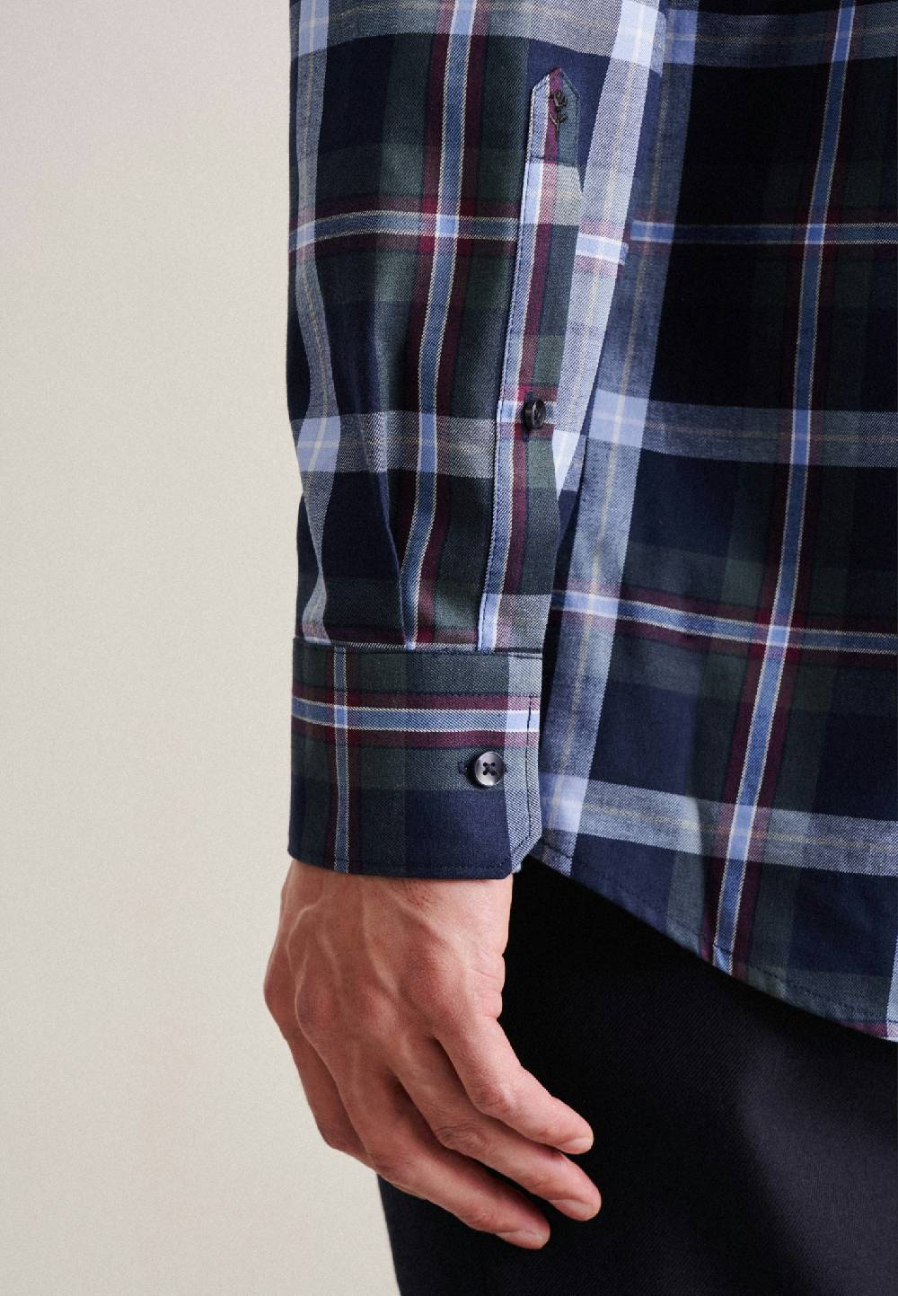 Studio Seidensticker Twill Flanellhemd in Regular mit Button-Down-Kragen Letzte 3 Tage