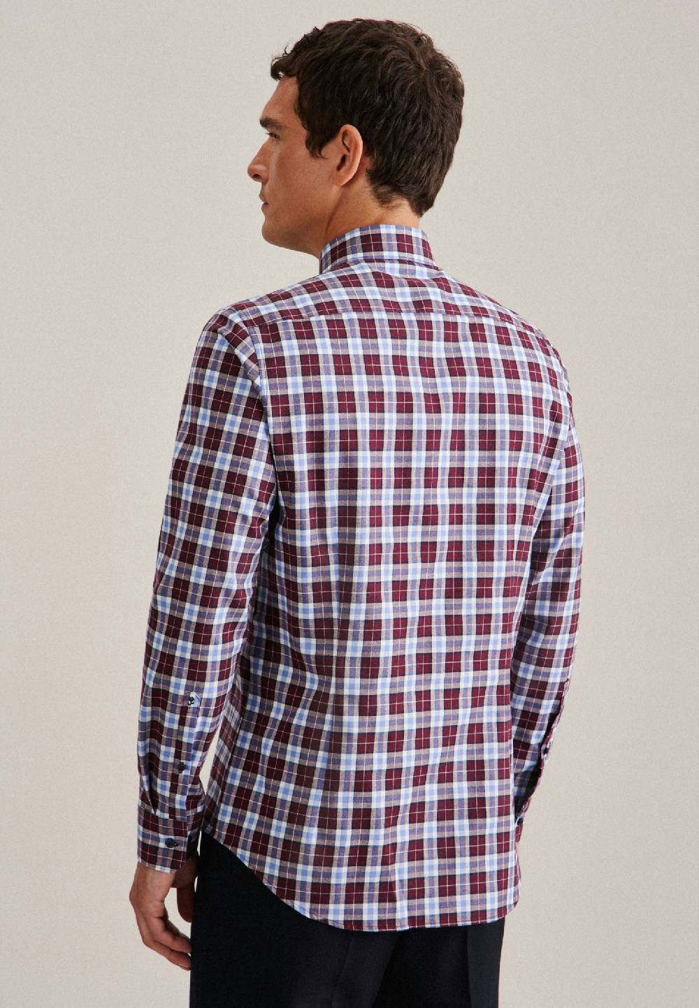 Studio Seidensticker Twill Flanellhemd in Slim mit Button-Down-Kragen im Angebot