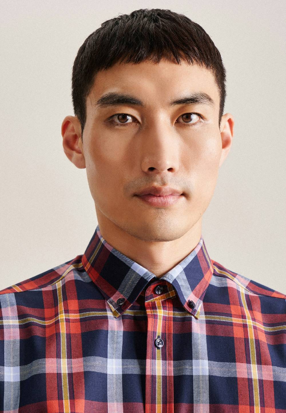 Studio Seidensticker Twill Flanellhemd in Regular mit Button-Down-Kragen Schlussverkauf