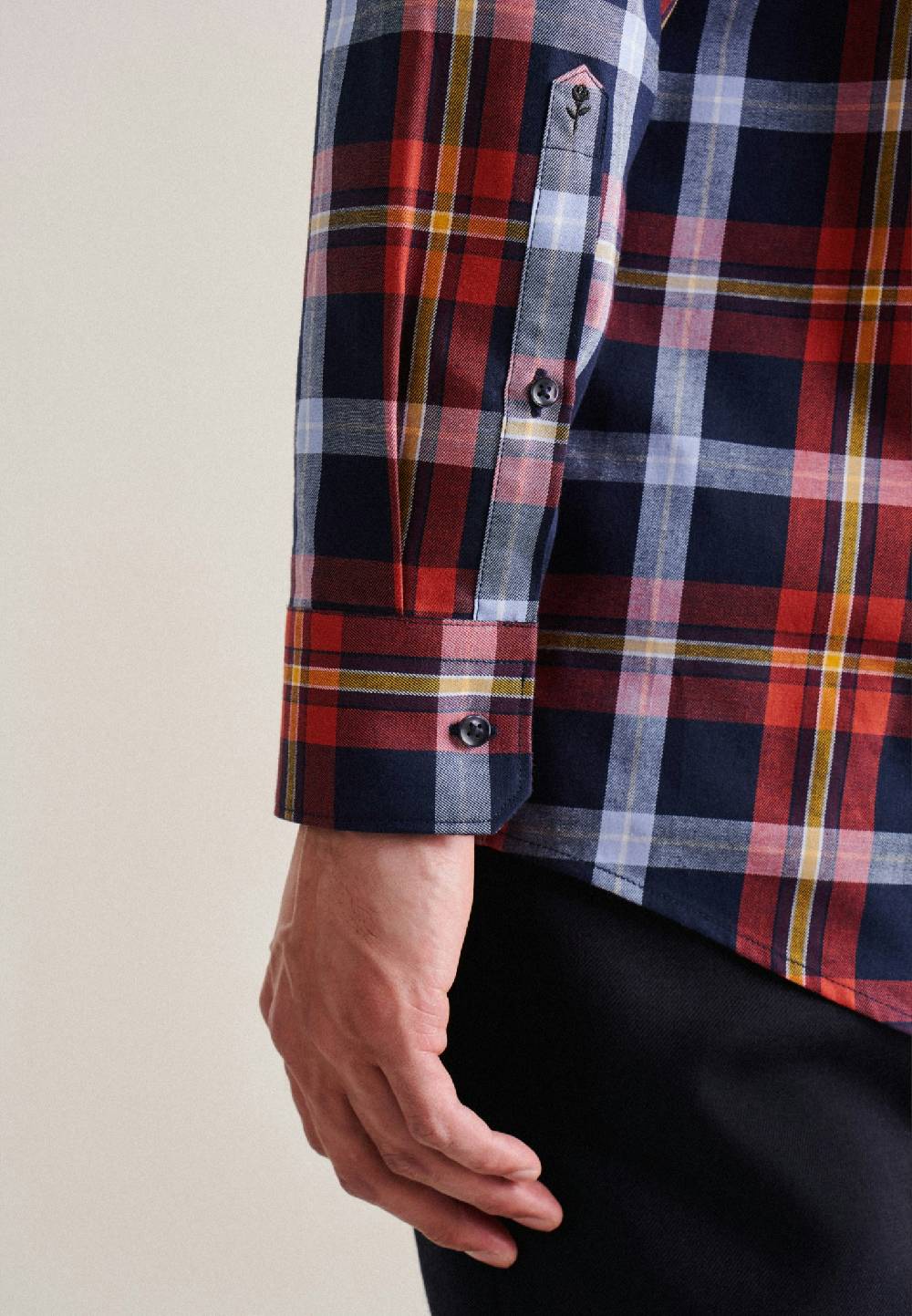 Studio Seidensticker Twill Flanellhemd in Regular mit Button-Down-Kragen Schlussverkauf