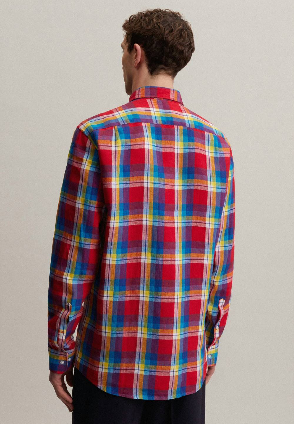 Studio Seidensticker Leinen Business Hemd in Regular mit Button-Down-Kragen Blitzverkäufe