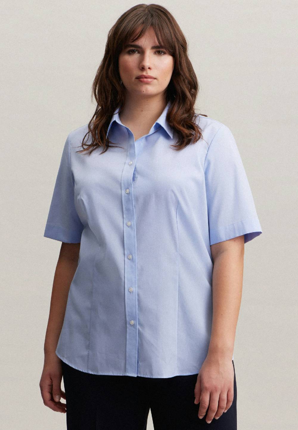 Studio Seidensticker Bügelfreie Kurzarm Fil a fil Hemdbluse Top Angebot