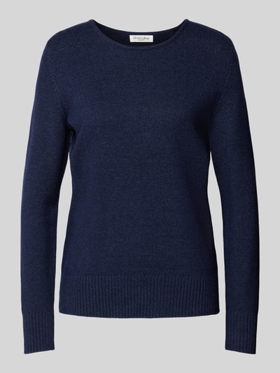 Peek & Cloppenburg Christian Berg WomanStrickpullover mit gerippten Abschlüssen in dunkelblau Bis zu 60% Rabatt