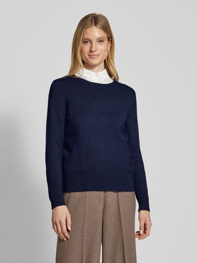 Peek & Cloppenburg Christian Berg WomanStrickpullover mit gerippten Abschlüssen in dunkelblau Bis zu 60% Rabatt