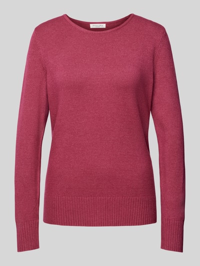 Peek & Cloppenburg Christian Berg WomanStrickpullover mit gerippten Abschlüssen in fuchsia melange Sonderangebot der Fabrik
