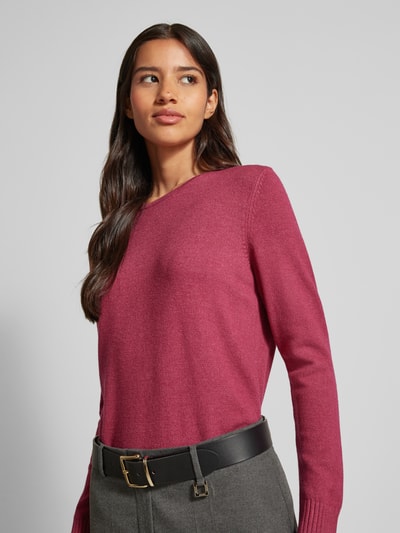Peek & Cloppenburg Christian Berg WomanStrickpullover mit gerippten Abschlüssen in fuchsia melange Sonderangebot der Fabrik