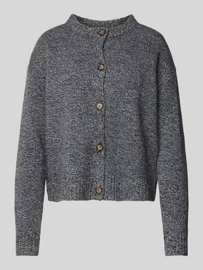 Peek & Cloppenburg Christian Berg WomanStrickjacke aus Wolle mit Rundhalsausschnitt in anthrazit melange Online