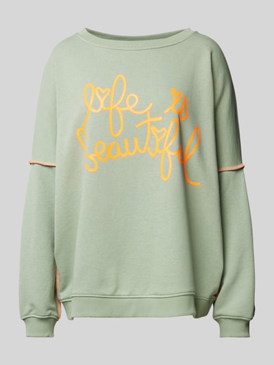 Peek & Cloppenburg miss goodlifeSweatshirt mit Label-Print Modell 'Life ist beautif' in mint Schlussverkauf
