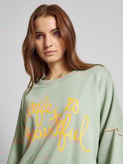 Peek & Cloppenburg miss goodlifeSweatshirt mit Label-Print Modell 'Life ist beautif' in mint Schlussverkauf