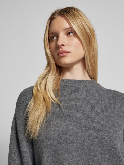 Peek & Cloppenburg Jake*s CasualStrickpullover mit gerippten Abschlüssen in dunkelgrau melange Meist gekauft