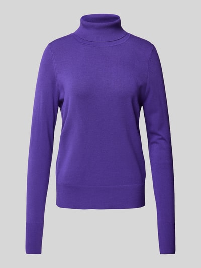 Peek & Cloppenburg Christian Berg WomanStrickpullover mit gerippten Abschlüssen in violett Sonderangebot
