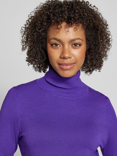Peek & Cloppenburg Christian Berg WomanStrickpullover mit gerippten Abschlüssen in violett Sonderangebot