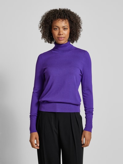 Peek & Cloppenburg Christian Berg WomanStrickpullover mit gerippten Abschlüssen in violett Sonderangebot