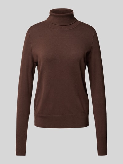 Peek & Cloppenburg Christian Berg WomanStrickpullover mit gerippten Abschlüssen in dunkelbraun Günstig kaufen