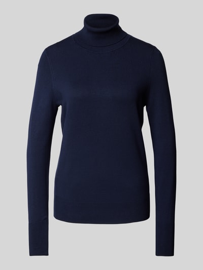 Peek & Cloppenburg Christian Berg WomanStrickpullover mit gerippten Abschlüssen in dunkelblau Großer Ausverkauf