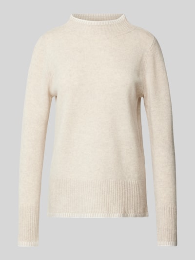 Peek & Cloppenburg Christian Berg WomanWollpullover mit Stehkragen in beige melange Begrenztes Angebot
