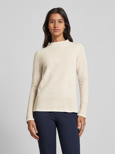 Peek & Cloppenburg Christian Berg WomanWollpullover mit Stehkragen in beige melange Begrenztes Angebot