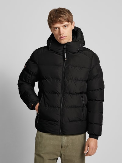 Peek & Cloppenburg SuperdrySteppjacke mit Reißverschlusstaschen in black Nur noch ein Tag übrig