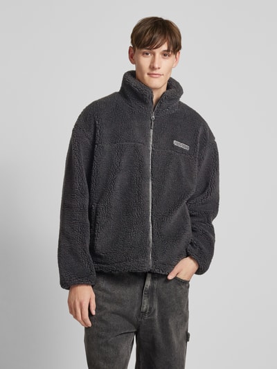 Peek & Cloppenburg REVIEWFleecejacke mit Label-Detail in black Begrenzt auf 3 Tage
