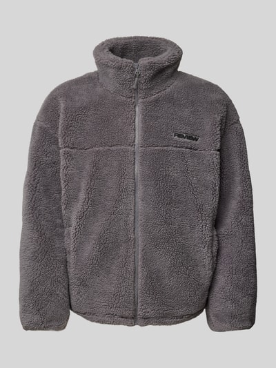 Peek & Cloppenburg REVIEWFleecejacke mit Label-Detail in dunkelgrau Online