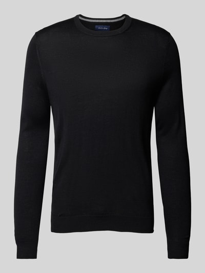 Peek & Cloppenburg Christian Berg MenStrickpullover mit Rundhalsausschnitt in black Auslauf