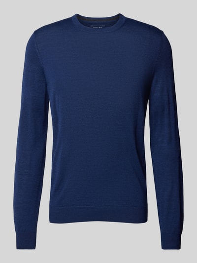Peek & Cloppenburg Christian Berg MenStrickpullover mit Rundhalsausschnitt in dunkelblau melange Angebote
