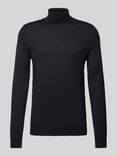 Peek & Cloppenburg Christian Berg MenStrickpullover mit Rollkragen in black Fabrikpreis