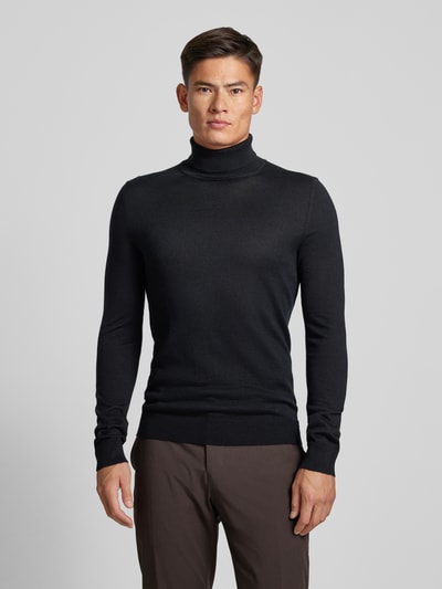 Peek & Cloppenburg Christian Berg MenStrickpullover mit Rollkragen in black Fabrikpreis