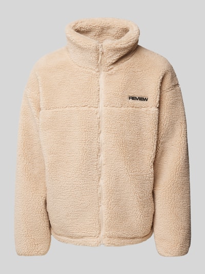 Peek & Cloppenburg REVIEWFleecejacke mit Label-Detail in ecru Osterangebot