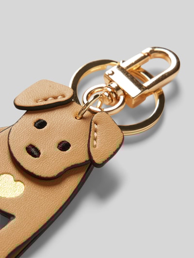 Peek & Cloppenburg SeidenfeltSchlüsselanhänger mit Karabinerverschluss Modell 'My Dog' in camel Lagerräumung