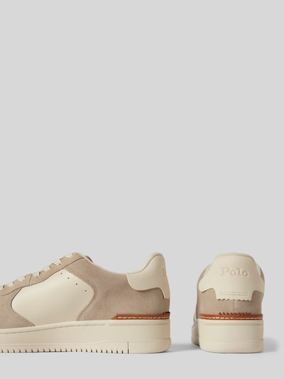 Peek & Cloppenburg Polo Ralph LaurenLedersneaker mit Logo-Stitching Modell 'MASTERS' in beige Black Friday Preise