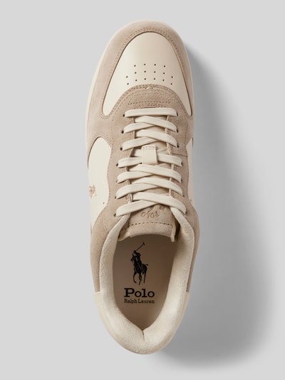 Peek & Cloppenburg Polo Ralph LaurenLedersneaker mit Logo-Stitching Modell 'MASTERS' in beige Black Friday Preise