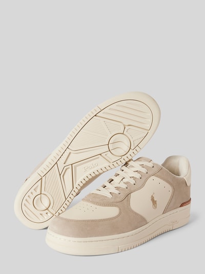Peek & Cloppenburg Polo Ralph LaurenLedersneaker mit Logo-Stitching Modell 'MASTERS' in beige Black Friday Preise