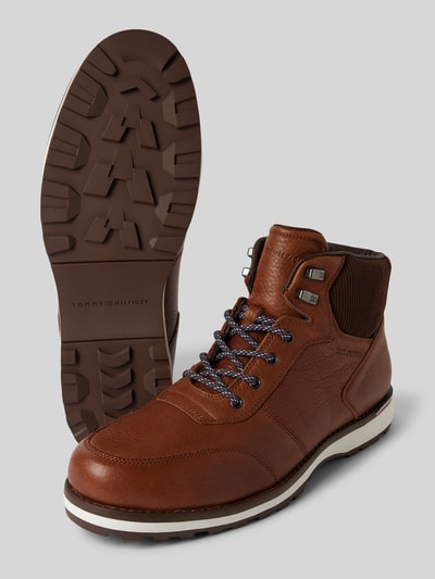 Peek & Cloppenburg Tommy HilfigerLederboots mit Label-Details in cognac Hotsell