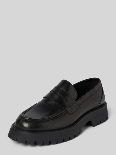 Peek & Cloppenburg GuessLederloafers mit Blockabsatz Modell 'GORIZIA' in black Günstig kaufen
