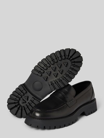 Peek & Cloppenburg GuessLederloafers mit Blockabsatz Modell 'GORIZIA' in black Günstig kaufen