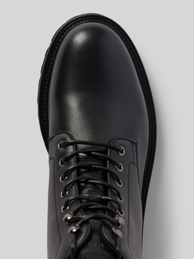 Peek & Cloppenburg BOSSSchnürboots aus Leder mit Zugschlaufe Modell 'Juylo' in black Saisonschlussverkauf