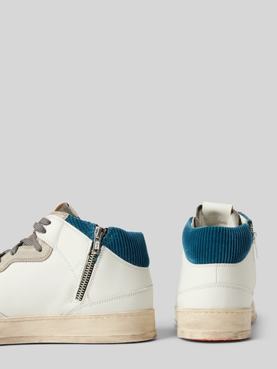 Peek & Cloppenburg P448Ledersneaker mit Label-Lochmuster Modell 'Bali' in weiss Black Friday